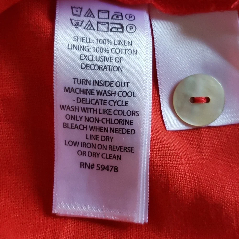 Cynthia Rowley 100% Red Linen Dress - Picture 5 of 6